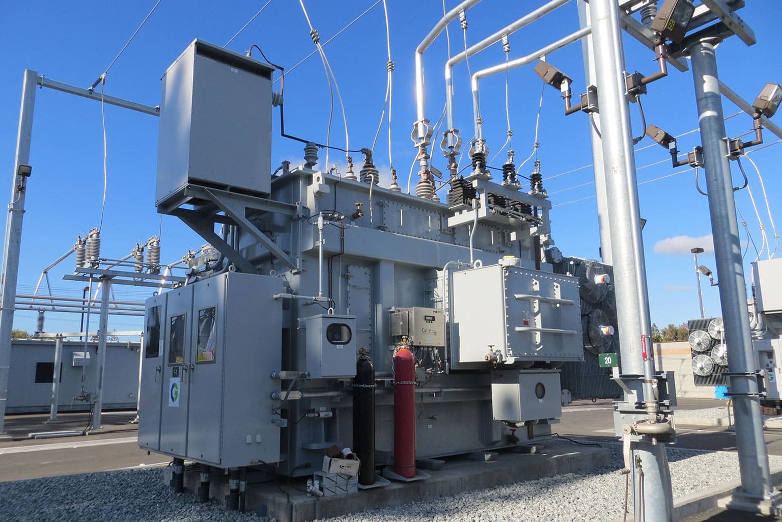 commercial electrical generator being installed